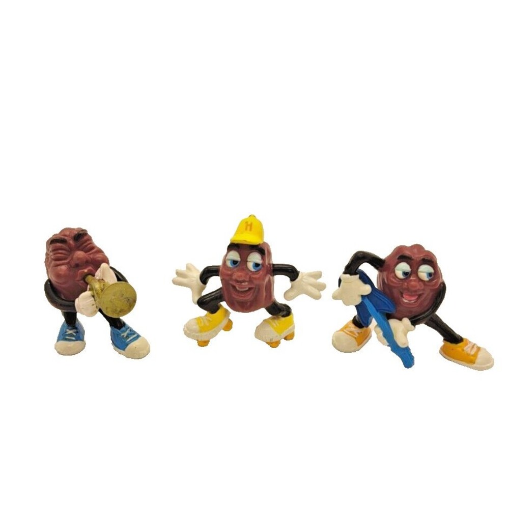 Lot Of 3 ~ 1988 Hardee’s California Raisins PVC Figures Toys